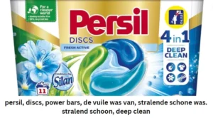 persil, discs, power bars, de vuile was van, stralende schone was. stralend schoon, deep clean